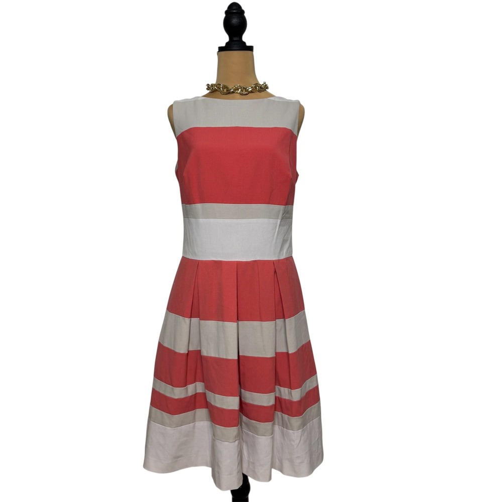 Lauren‎ Ralph Lauren Striped Sleeveless Fit & Flare Dress Size 10